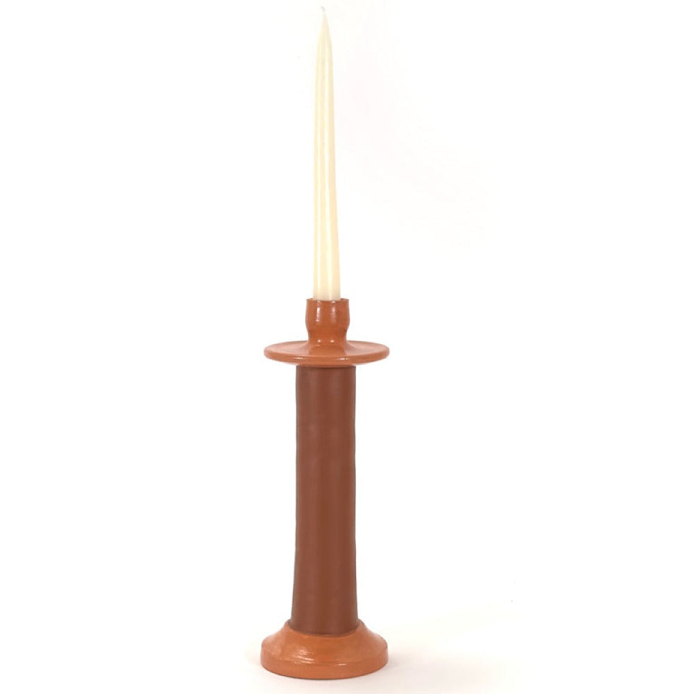 Leather-Wrapped Candle Holder