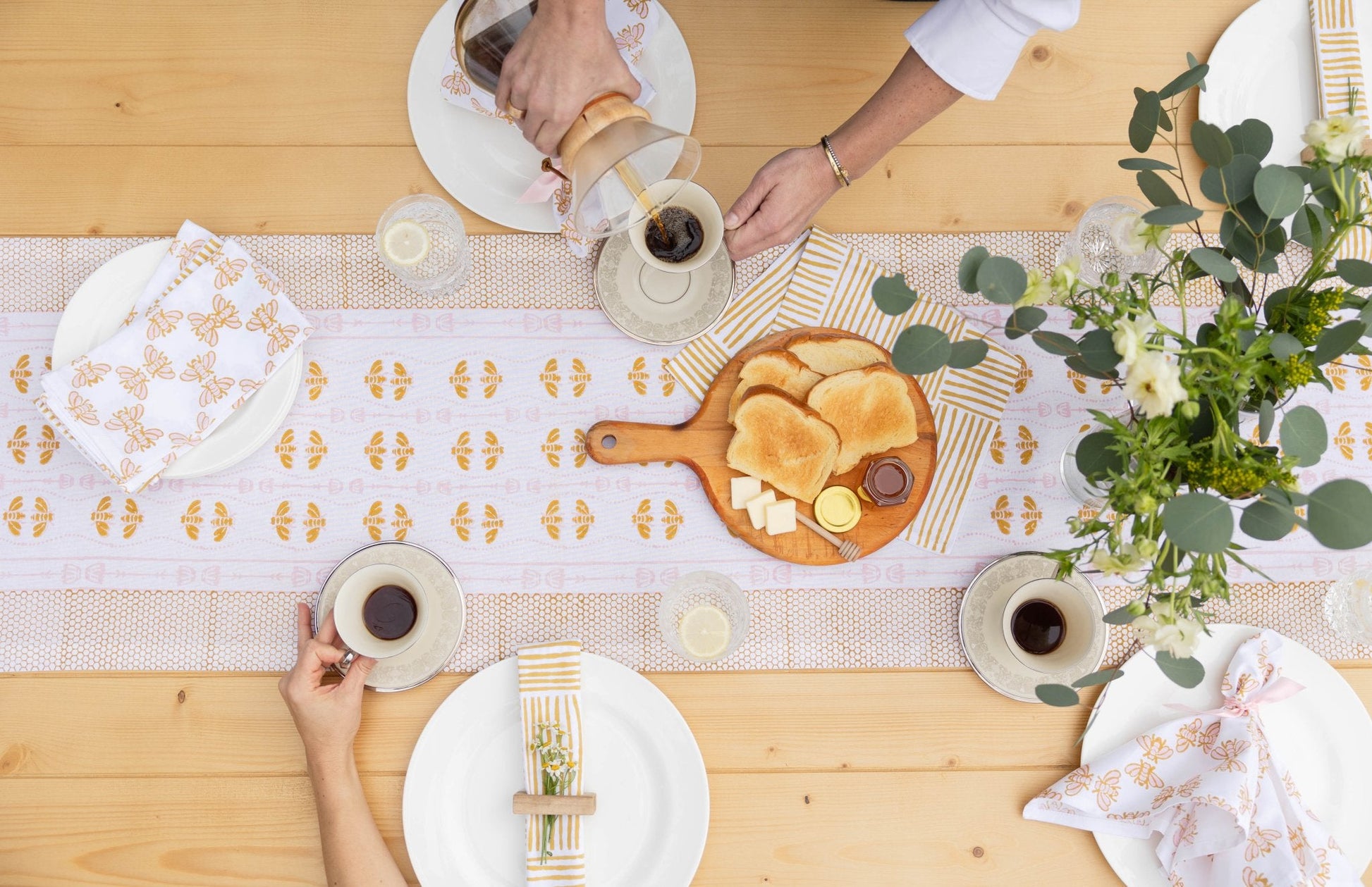 Organic Napkins (set of 4) - Striped, Mustard - The Mended Company