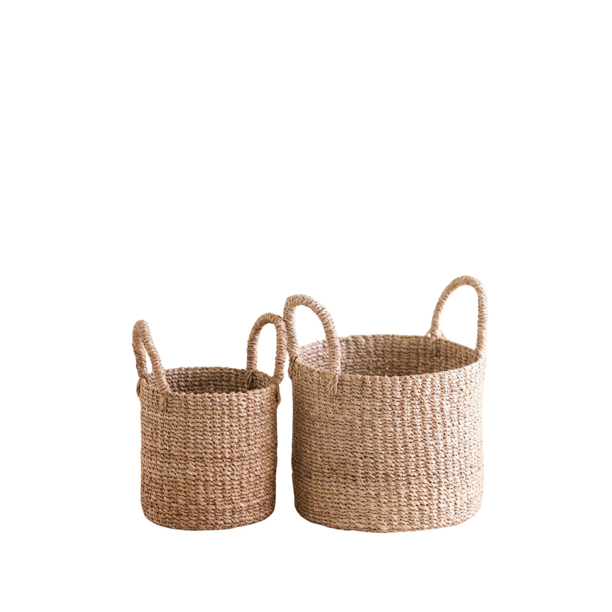 Baskets - Natural Tabletop Mini Basket with Handle Set of 2 - Weave Baskets | LIKHÂ - LIKHÂ