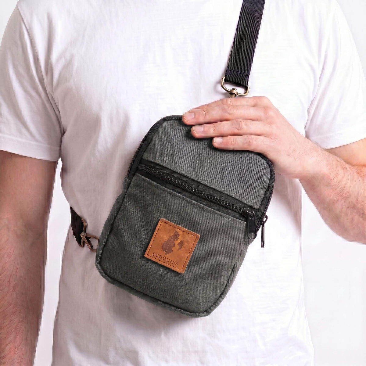 Rozi Canvas Crossbody Bag 1L | Mini Shoulder Bag #color_green