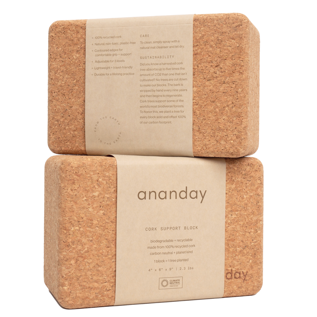 Cork Yoga Block Set - Ananday