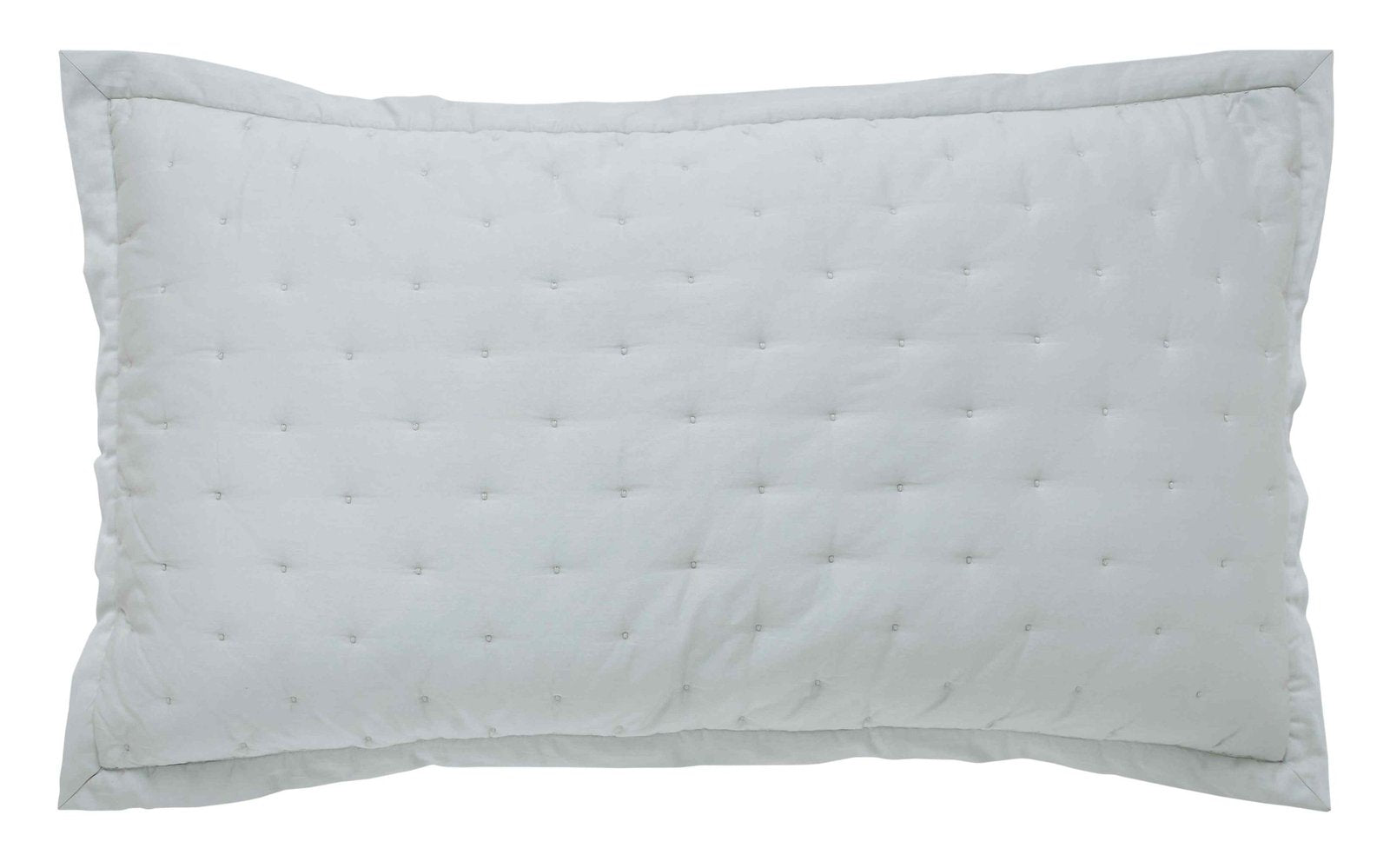 KS-351-2036_1|Light grey quilted pillow sham with subtle grid stitching, adding a modern touch to your bed. Comfortable bedding.