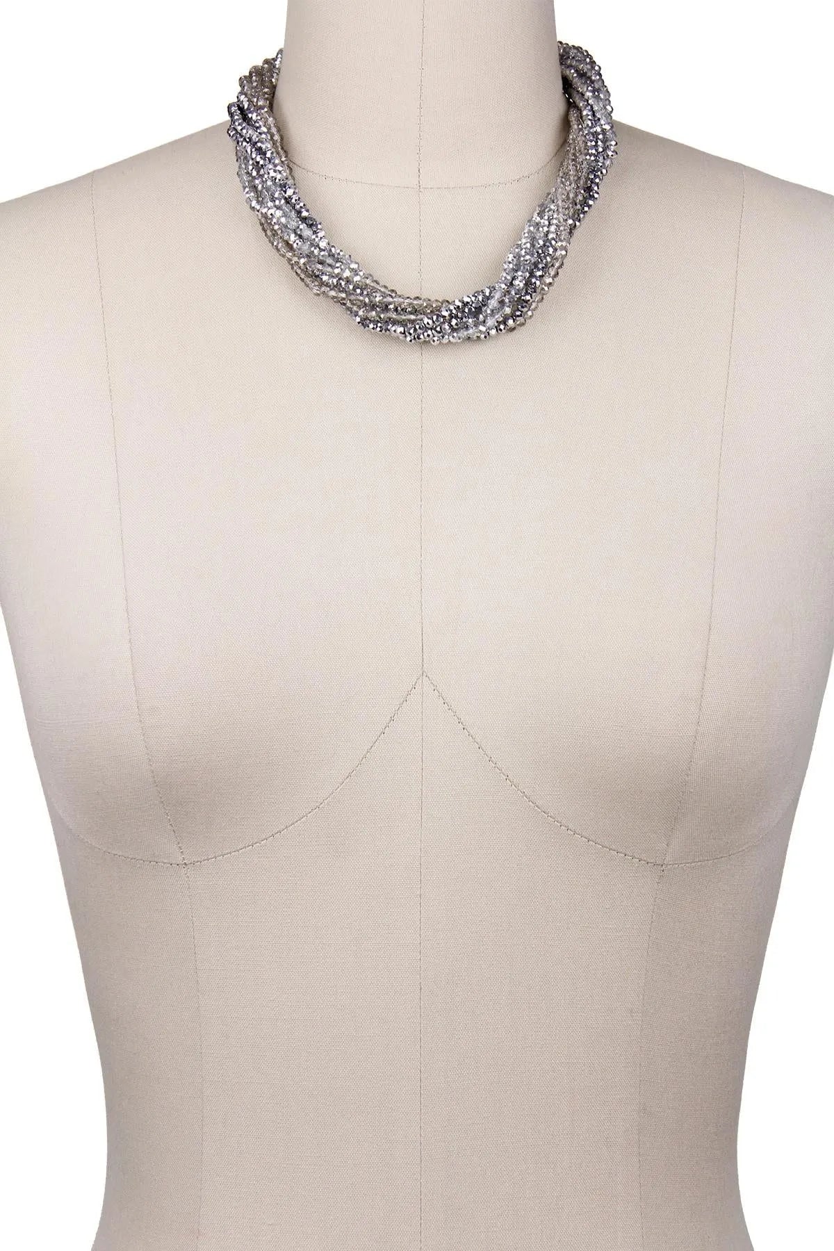 Multi Strand Short Crystal Necklace Gainsboro