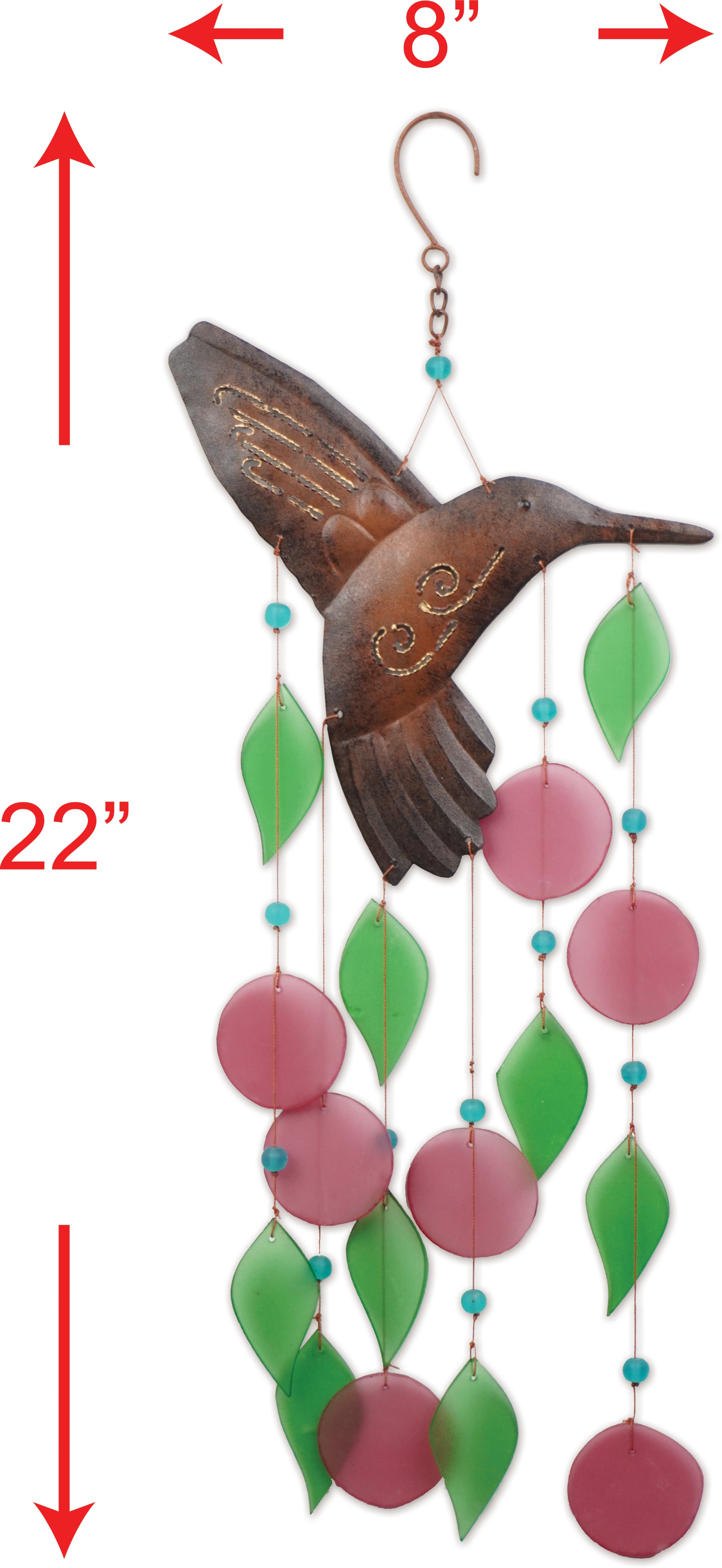 Hummingbird Sea glass Chime