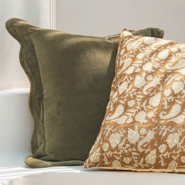 Floral Blockprint Pillow Cover - Thumbnail 3