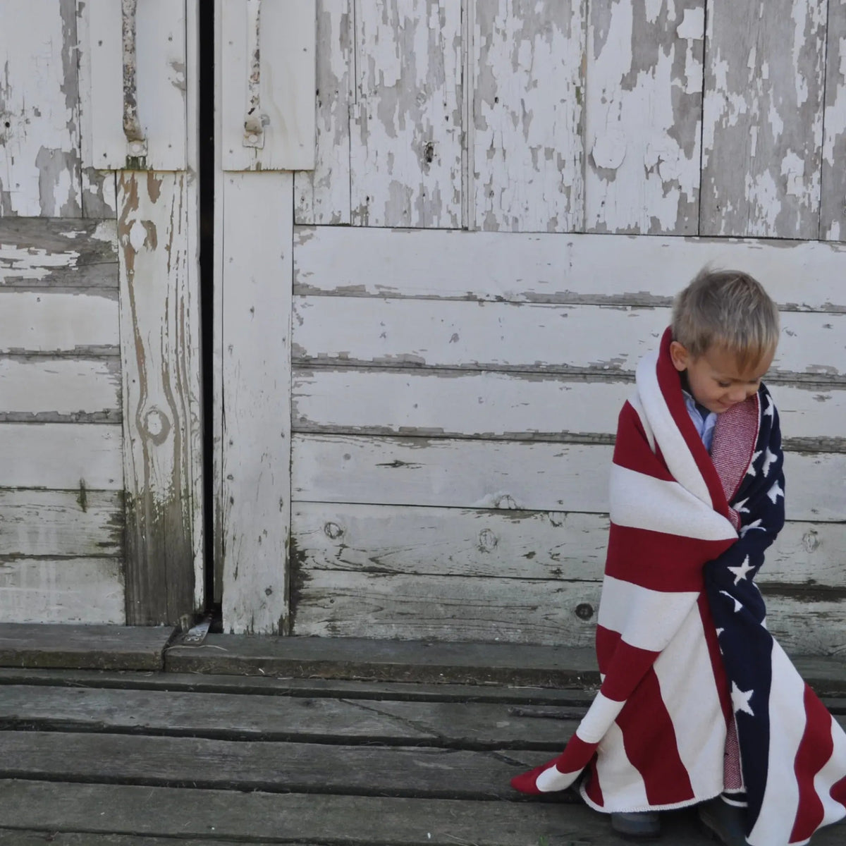 in2green Eco Throw Cotton Sustainable Knit Throw Blanket - American Flag 639266512240 BL01AF1