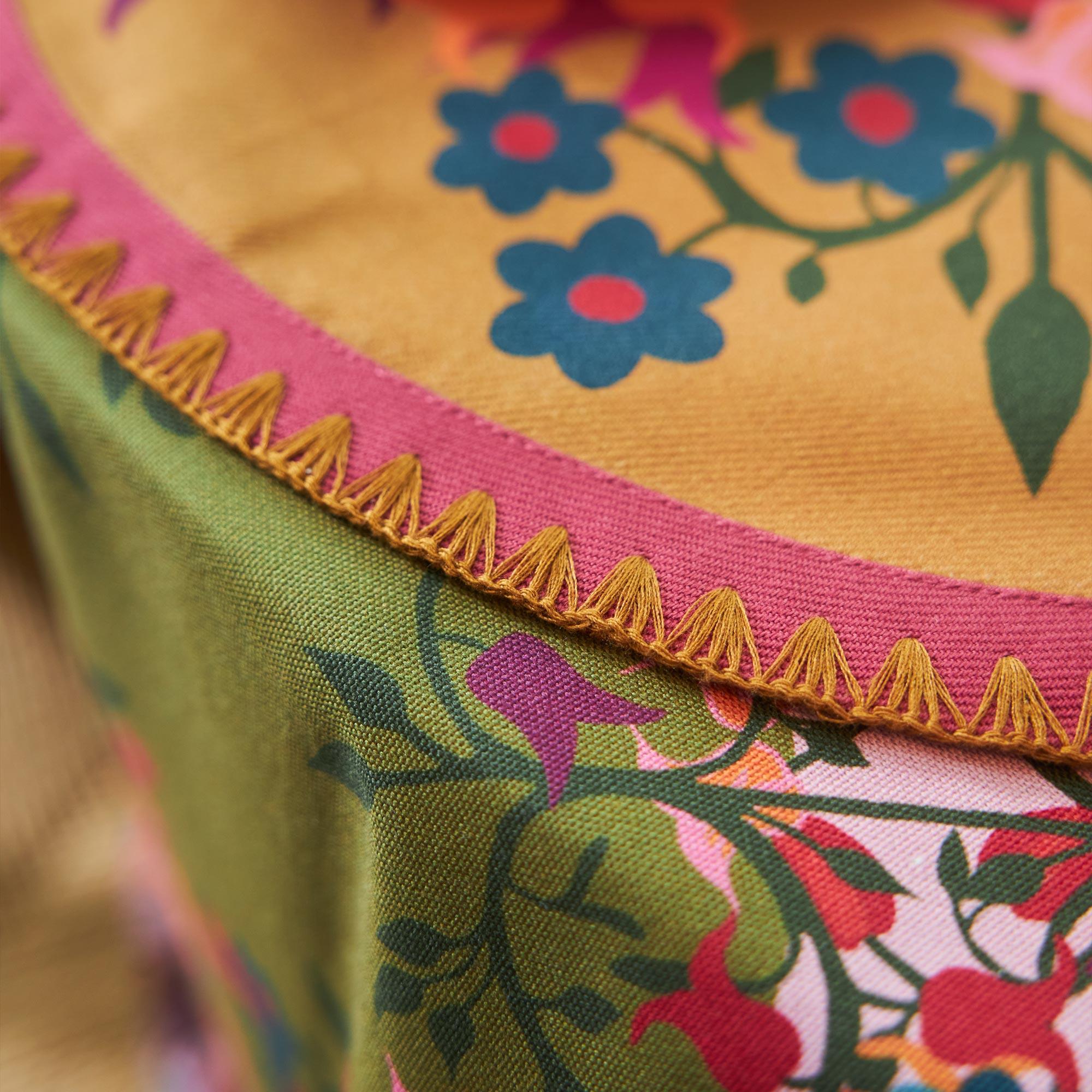 6 Round Placemats Blumen Orange - Thumbnail 3