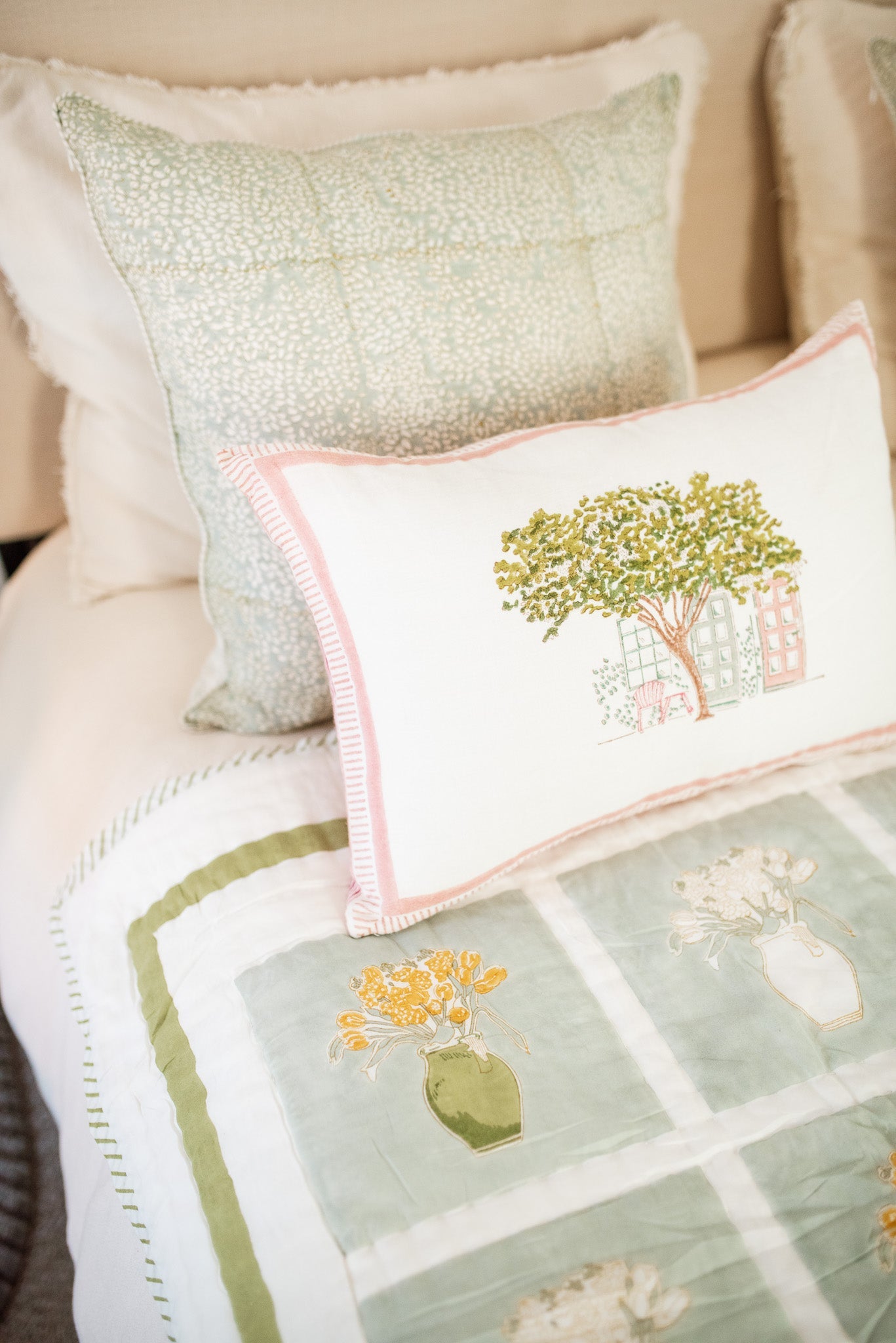 decorative hand block printed cushion cover, 14x20