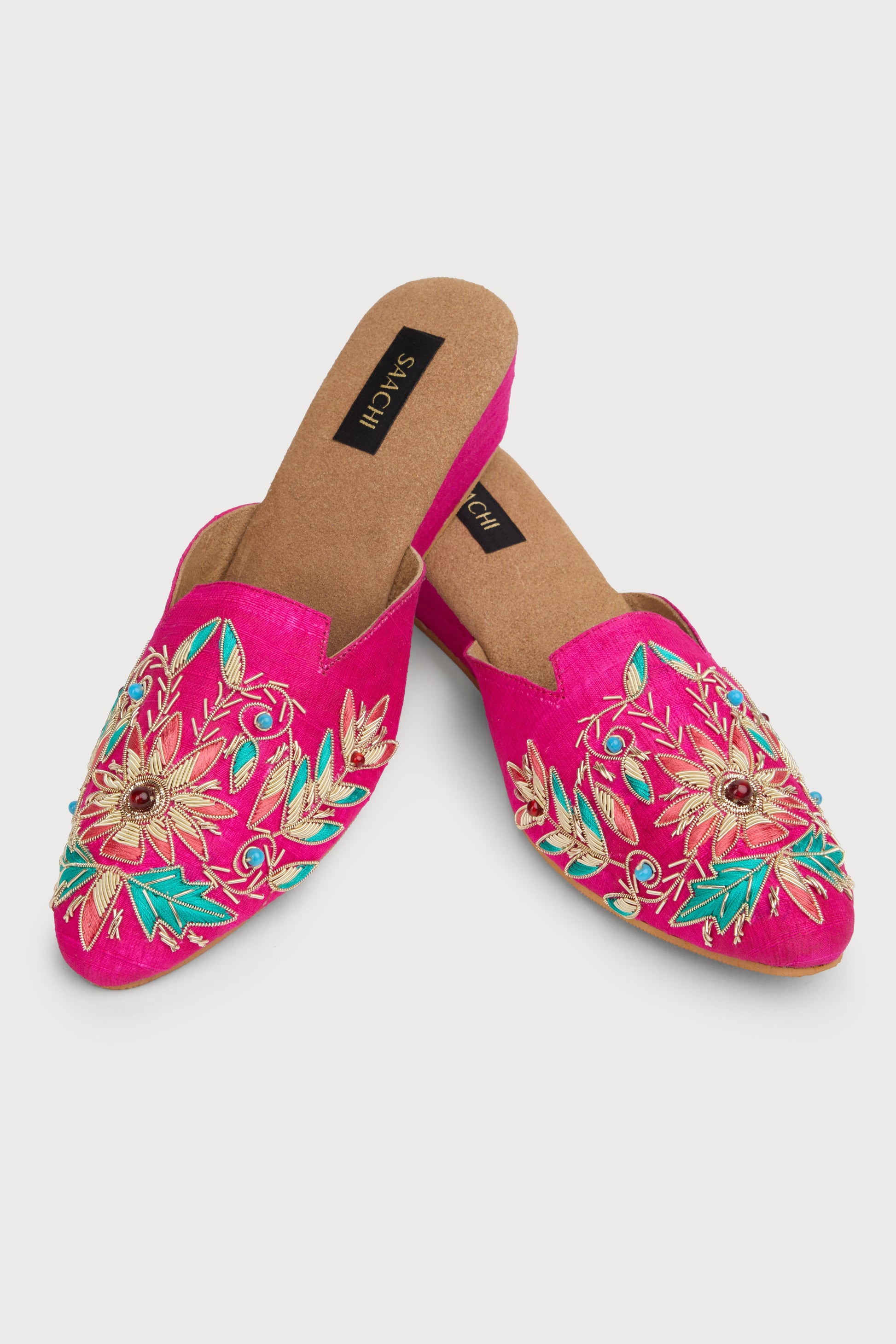Agara Motif Shoe Mule - Fuchsia
