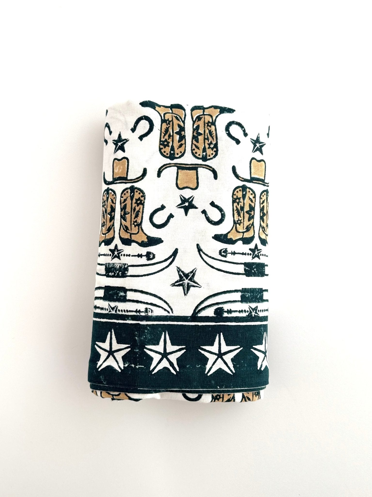 Table Throw (Ivory) - Cowgirl, Midnight & Chai - The Mended Company