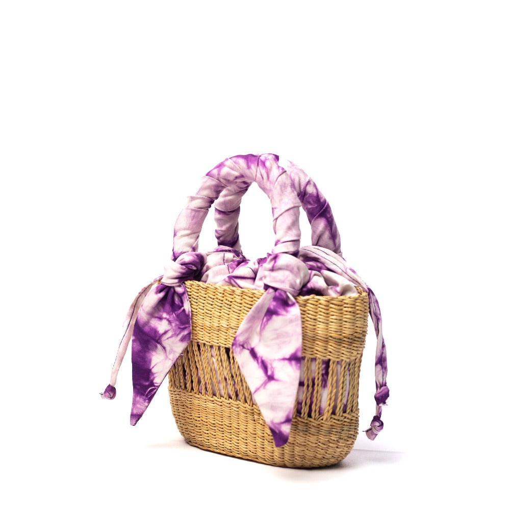 Ayine Bag Mini - Natural w/ Purple and Pale Lining