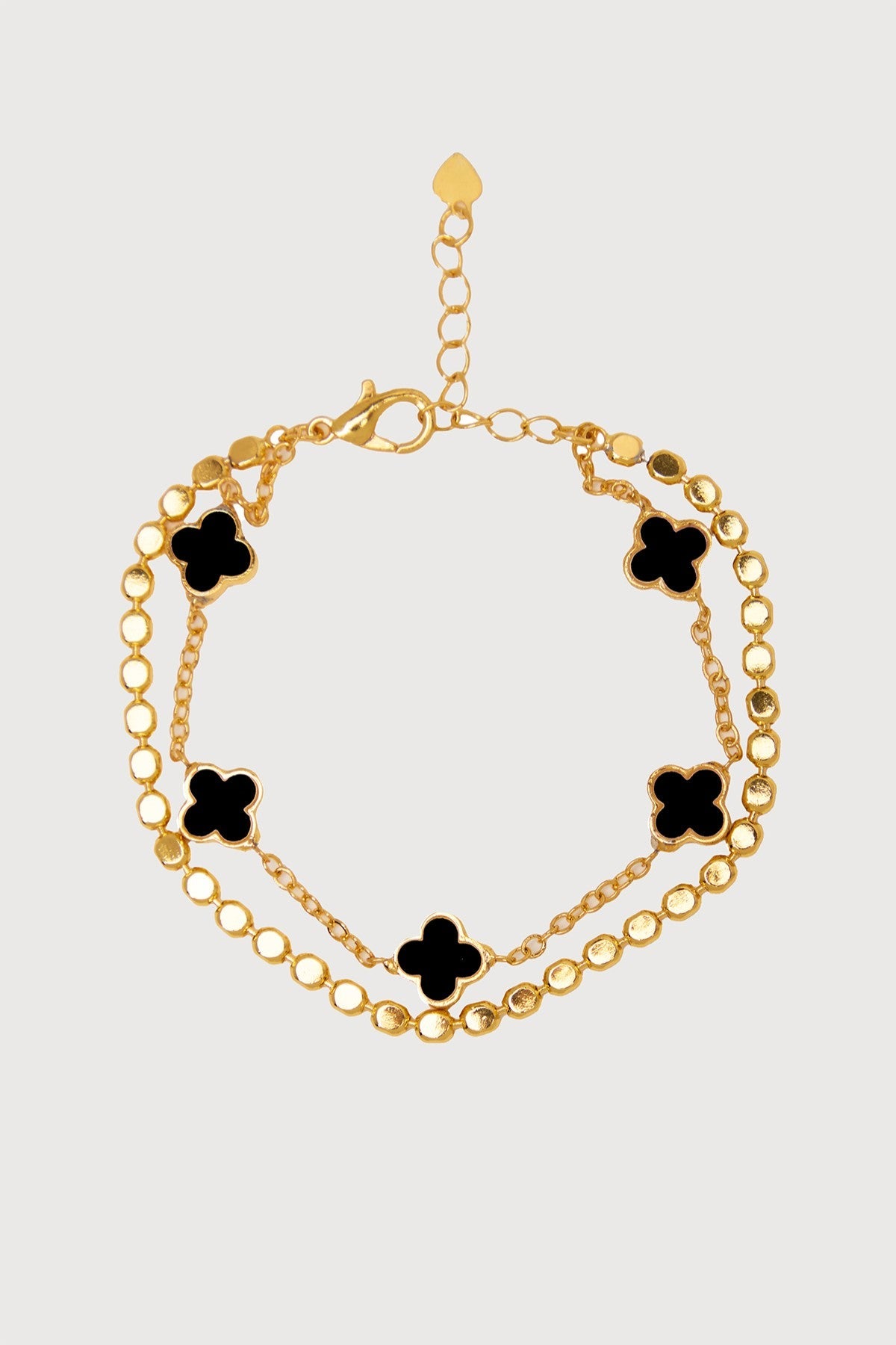 Multi Clover Charm Bracelet - Black