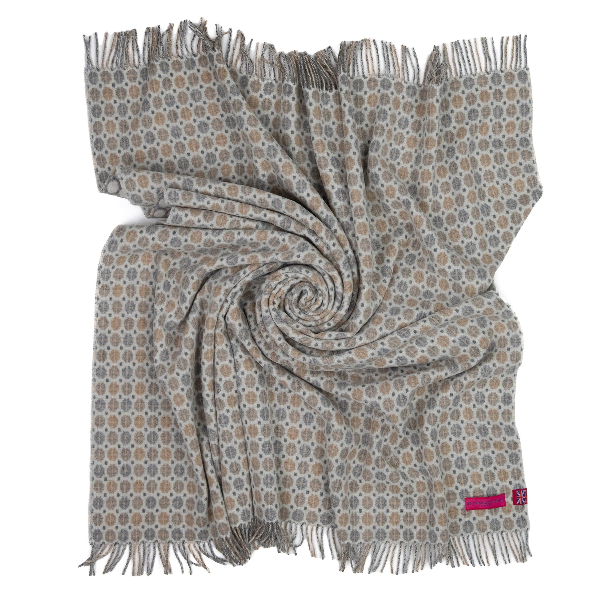 Southampton Home Merino Wool Medallion (Natural)-Throws and Blankets-[bar code]-Prince of Scots