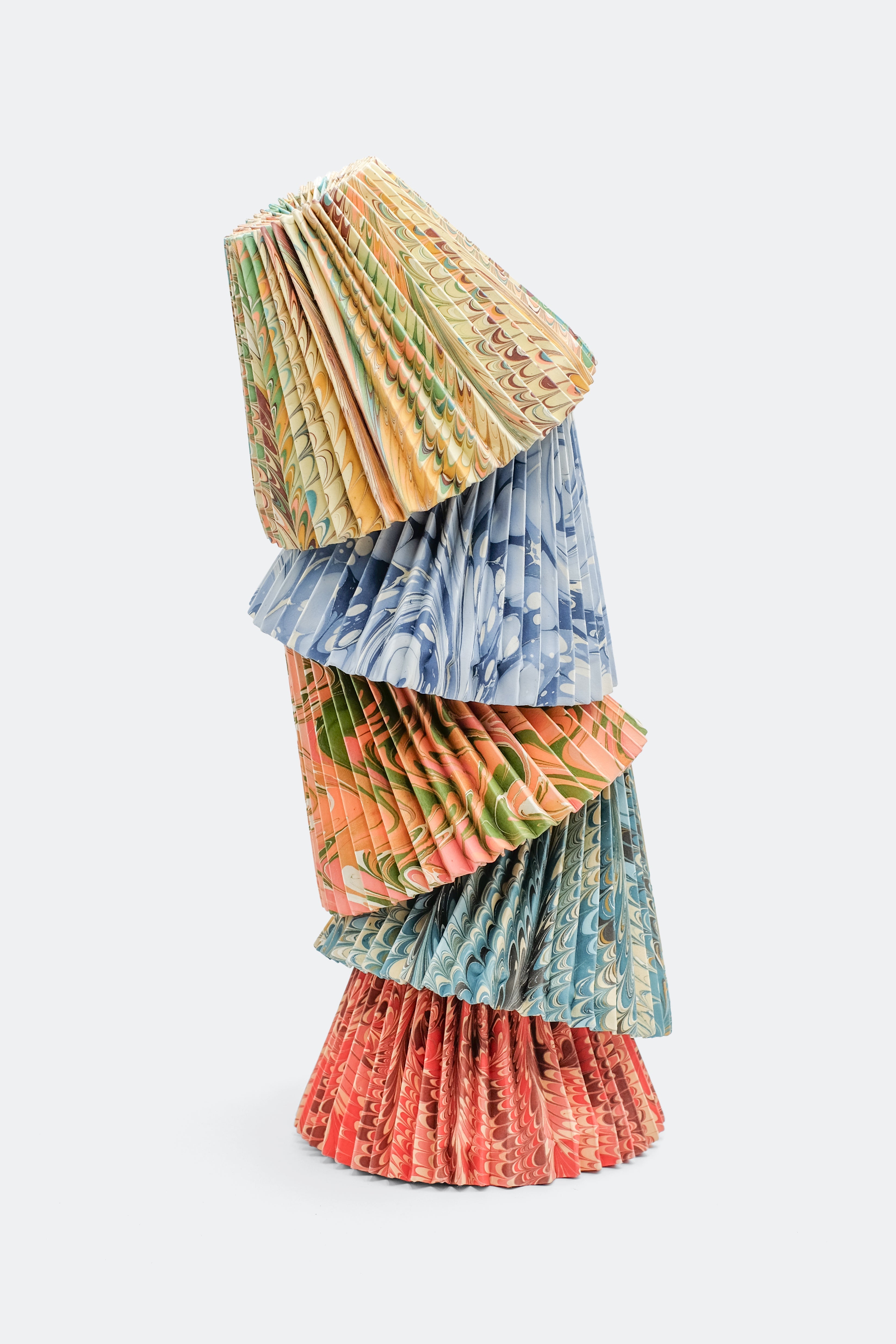 10" Pleated Empire Lampshade —  Hand-Marbled