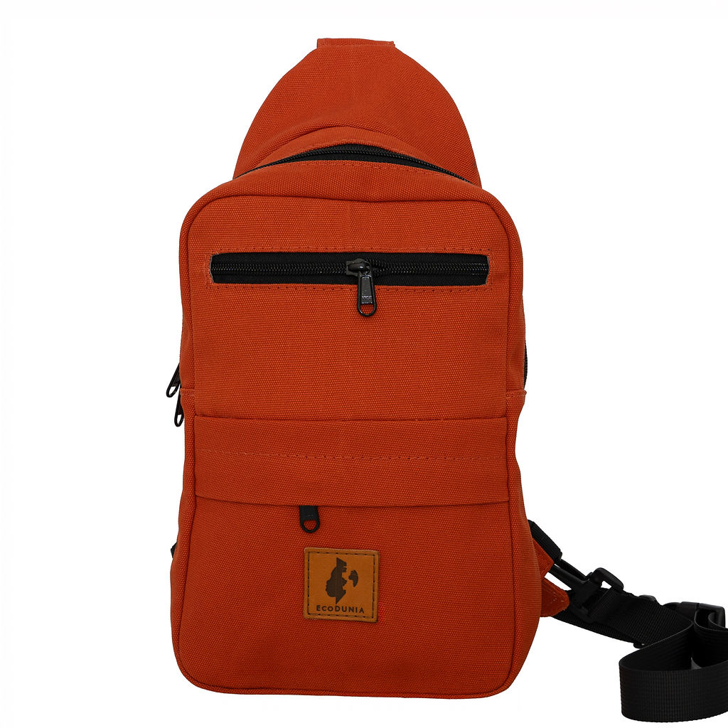 Umoja rust canvas outdoor crossbody sling bag #color_rust