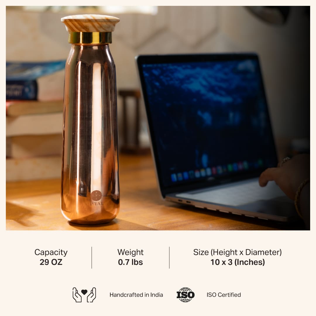 Copper Bottle, 100% Leakproof Copper Water Bottle P-TAL