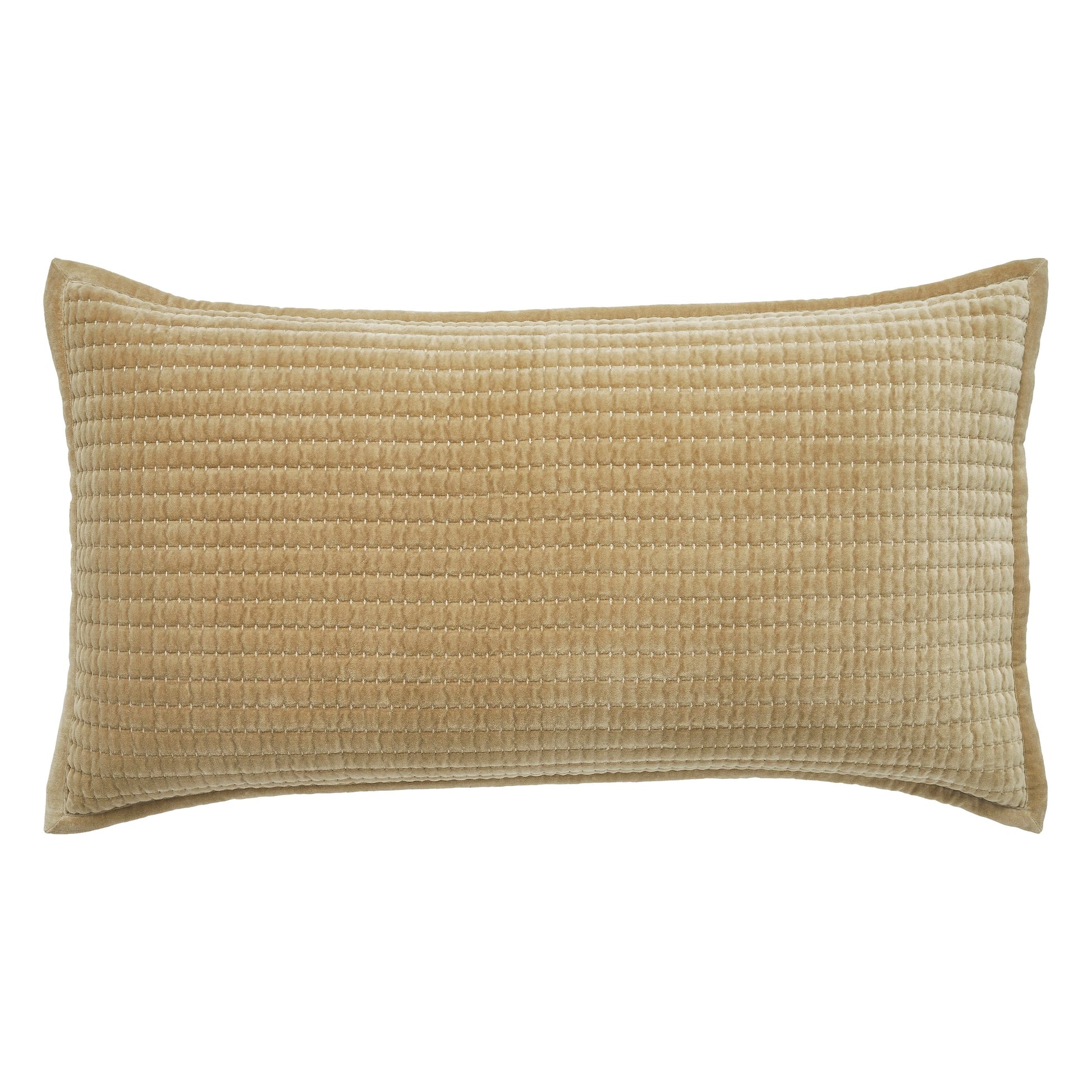 KS-267-2036_1|Luxurious beige quilted coverlet pillow, featuring a soft texture and elegant stitching. Perfect accent for any bed.