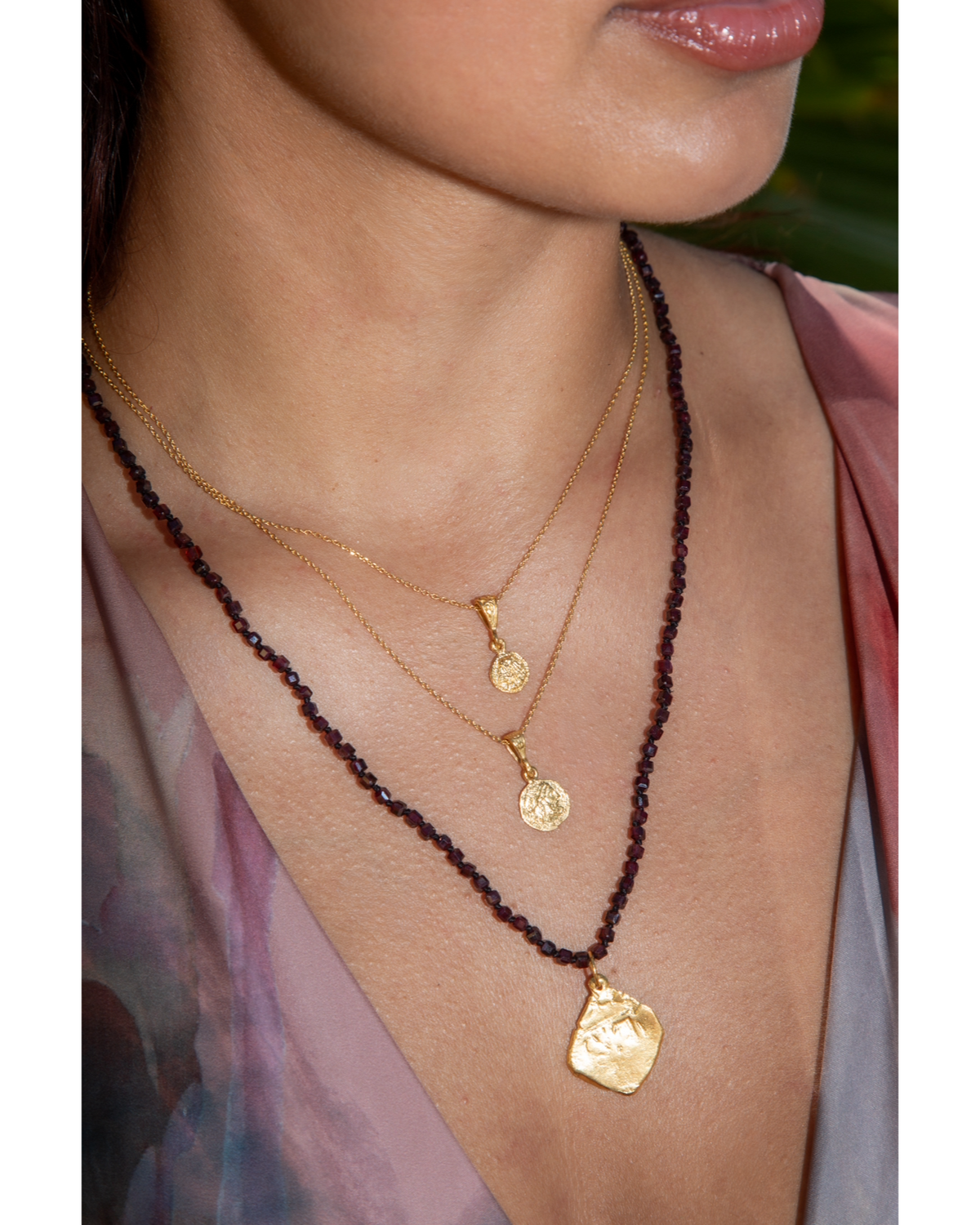 Another Era 18K Gold Vermeil & Garnet Necklace