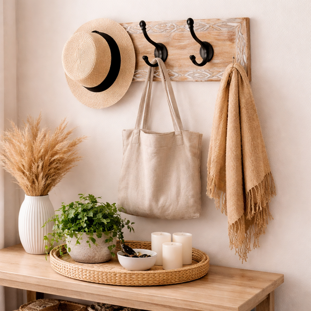 White Wash Wall Hook | Mango Wood |  Wooden Hook for Décor