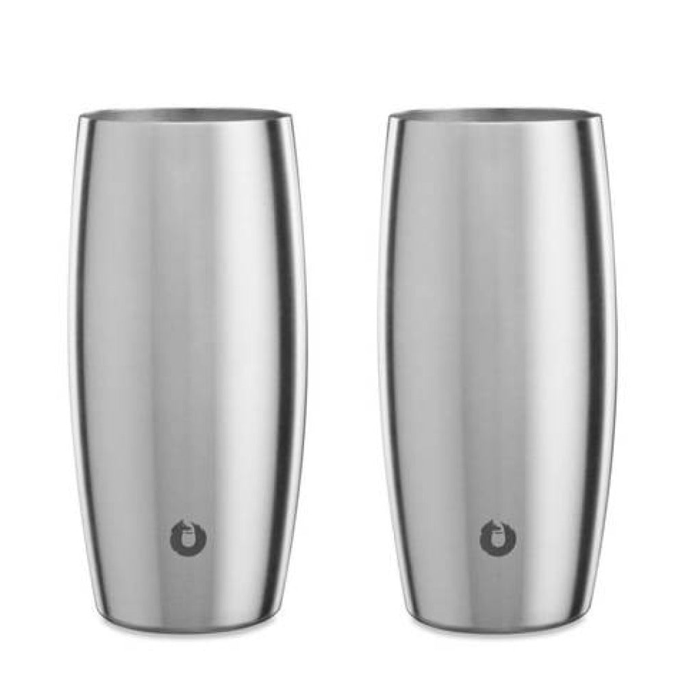 Steel: Stainless Steel 18oz Beer Glass, Set of 2 Silver