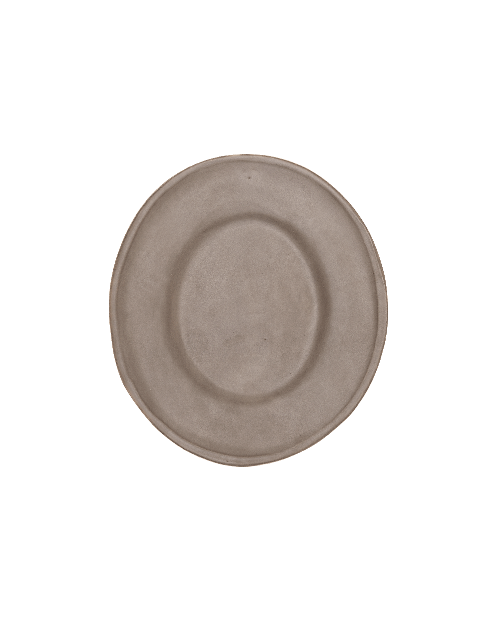 Oval ceramic plate on a white background