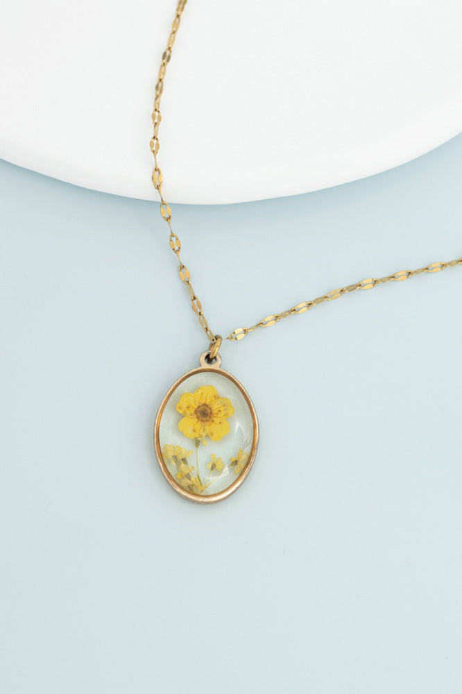 Beautiful dried flower inside necklace pendant, cute necklaces for women, freedom women's jewelry business