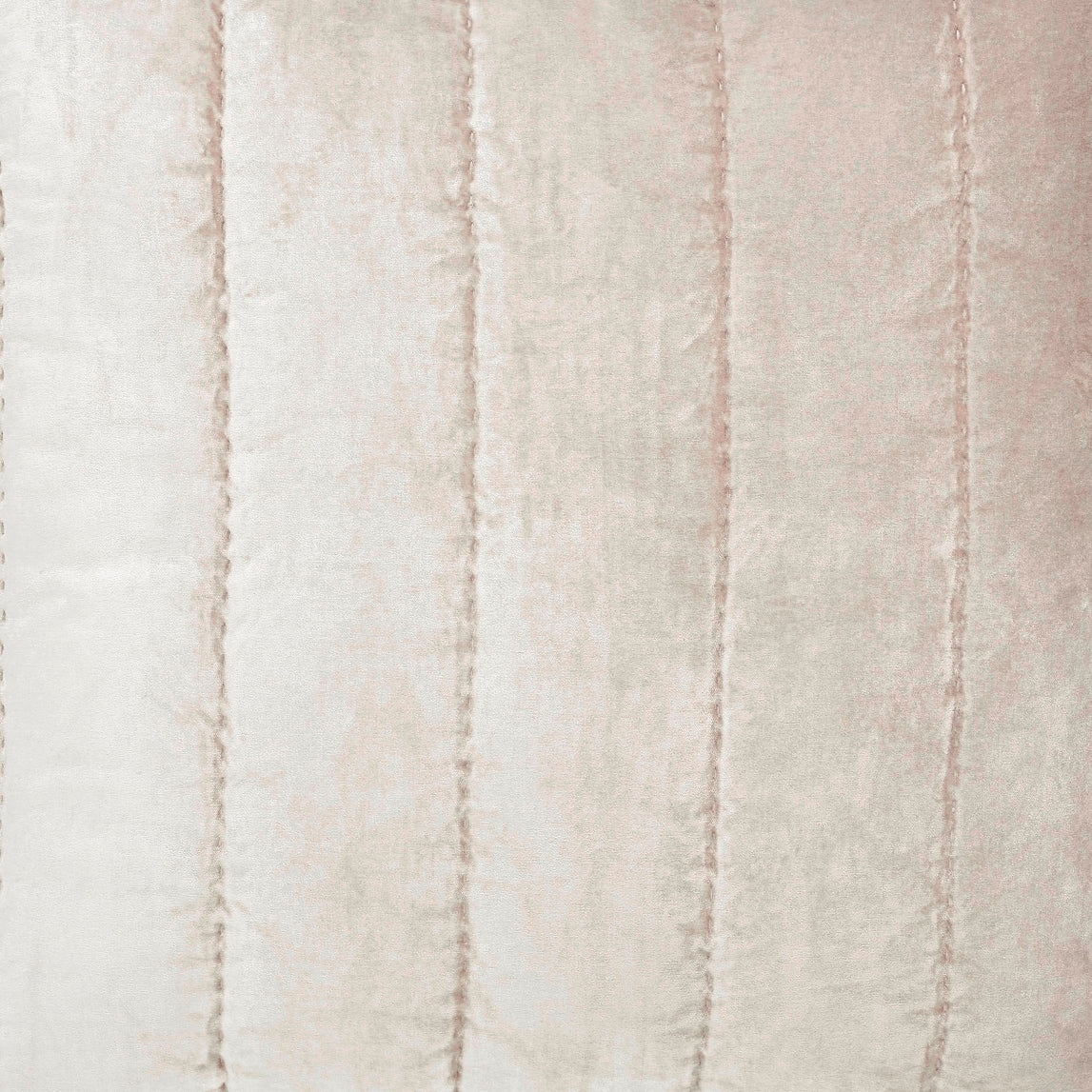 QT-339-9496_6|Soft blush pink velvet quilt with delicate vertical channel stitching, perfect for a chic and inviting bedroom.