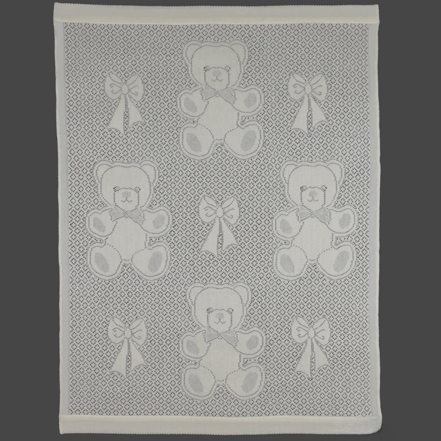 Southampton Home Lace Weave Bears & Bows Baby Blanket ~ Ivory ~-Gifts-[bar code]-Prince of Scots