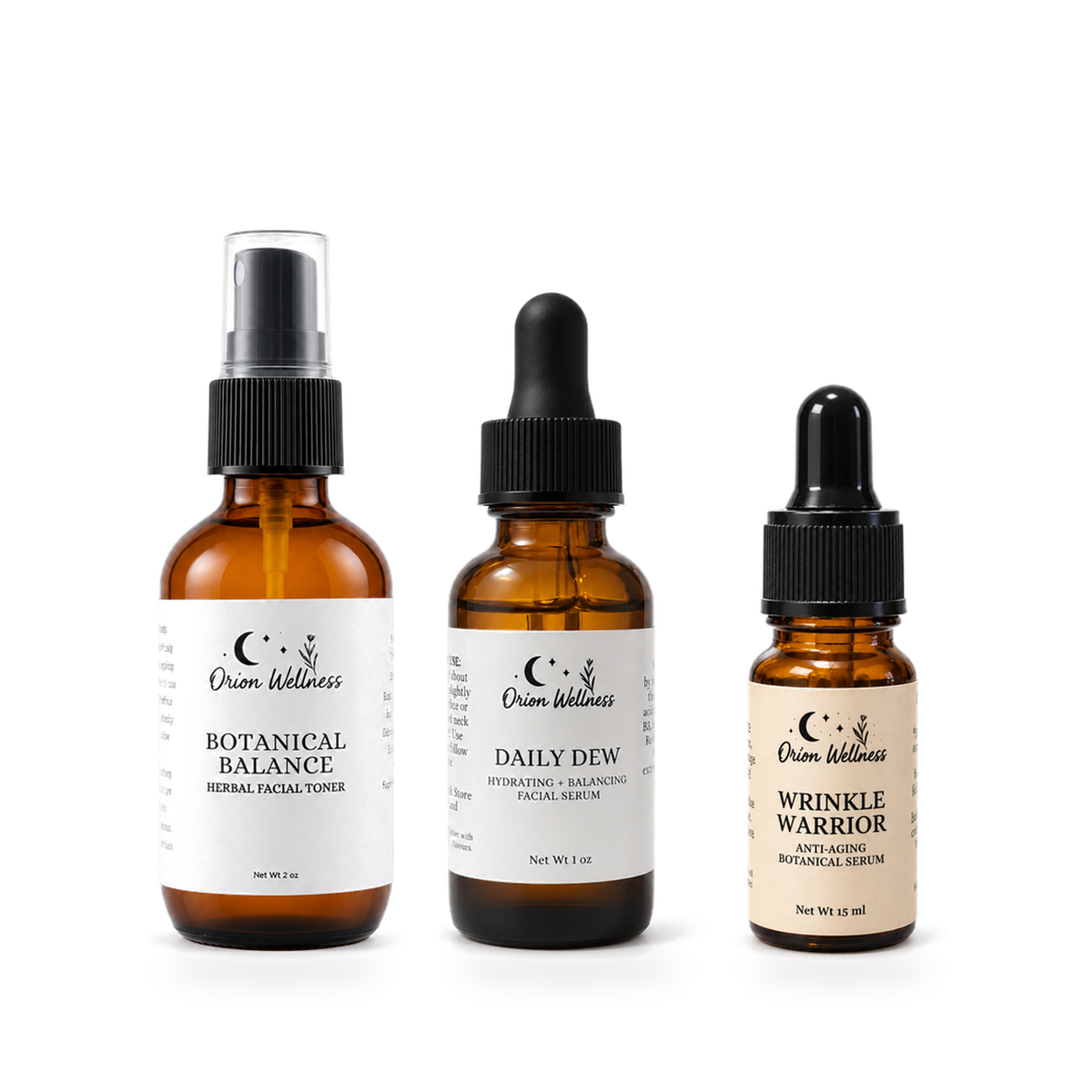 Dew + Glow Facial Trio complete set on a white background