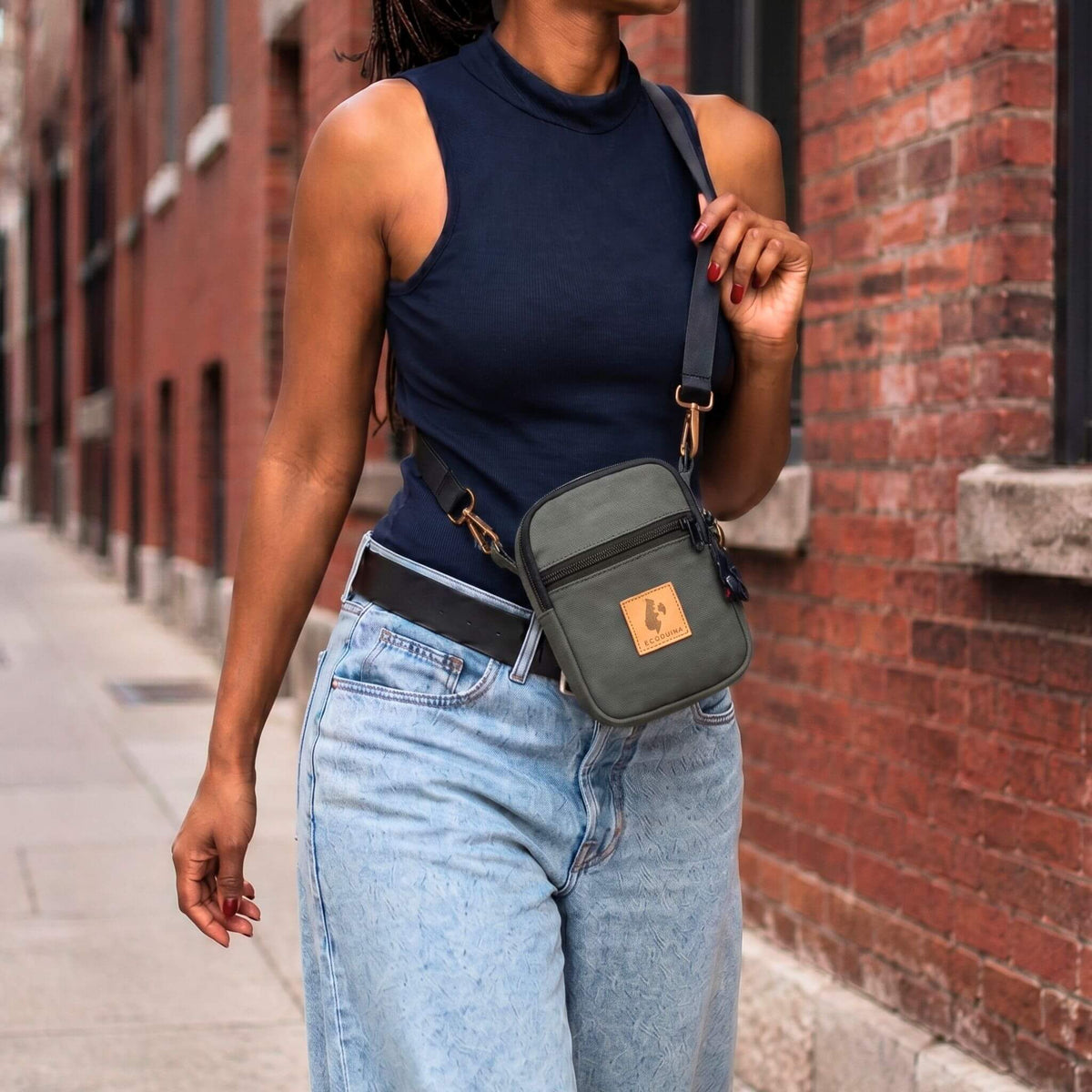 Rozi Canvas Crossbody Bag 1L | Mini Shoulder Bag #color_green