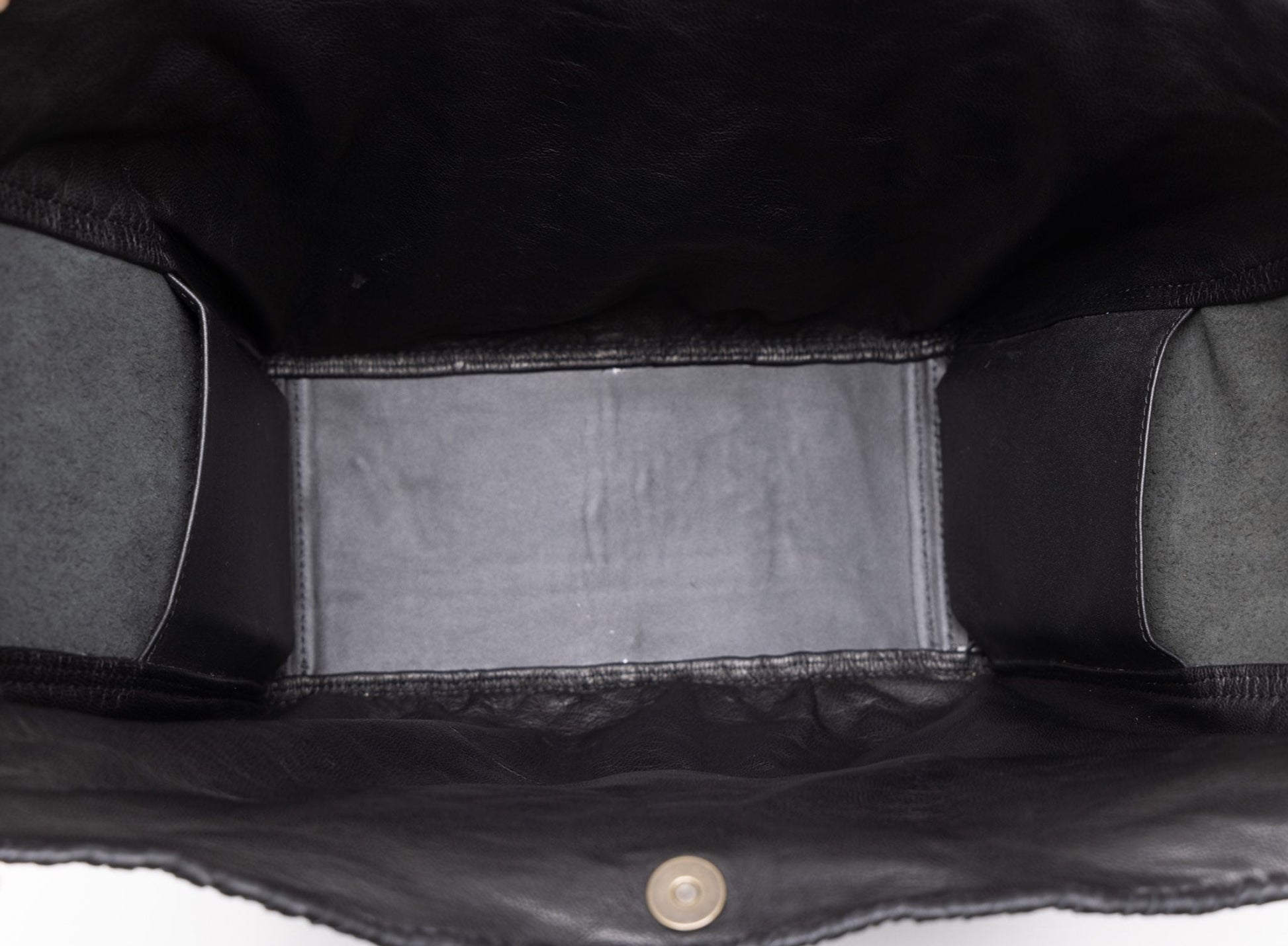 all day leather tote in black from our womens together collection showcasing it closed side view.