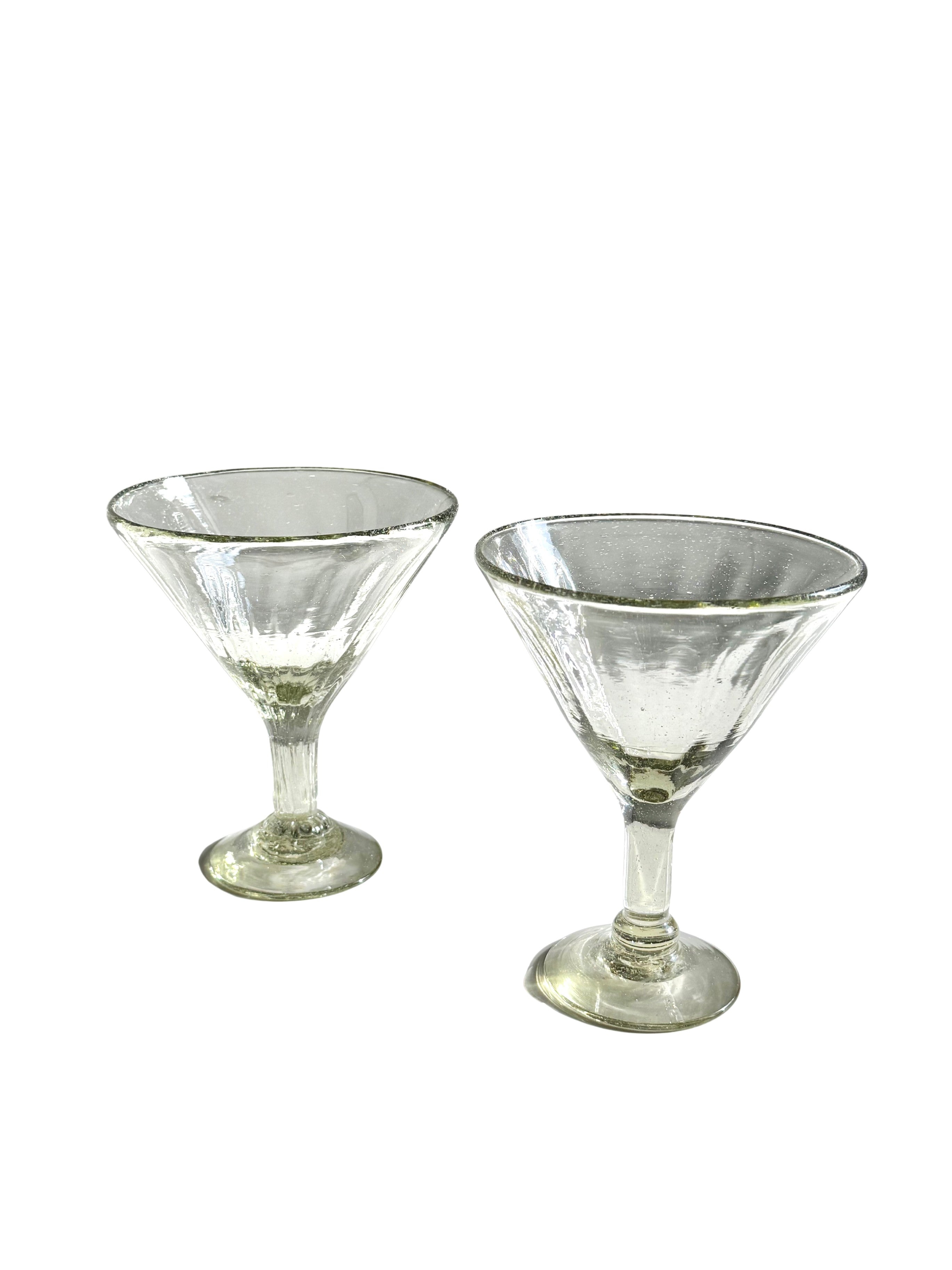 Recycled Handblown Martini Glass, Set of 2