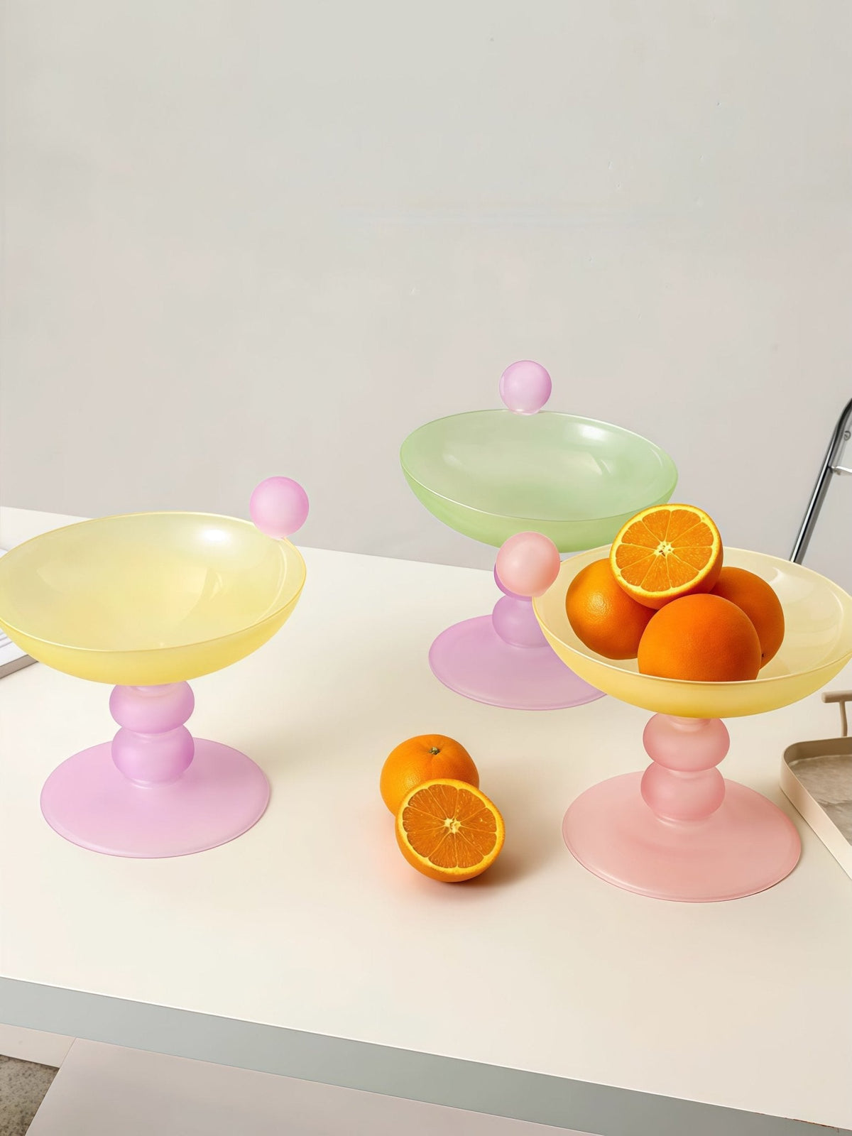 Jelly Bean Footed Tray Fruit Bowl - Whimsical Dopamine Table Setting Centerpiece - fruit bowl - Jelly Bean Fruit Bowl - Passion Fruit - Medium - INSPECIAL HOME