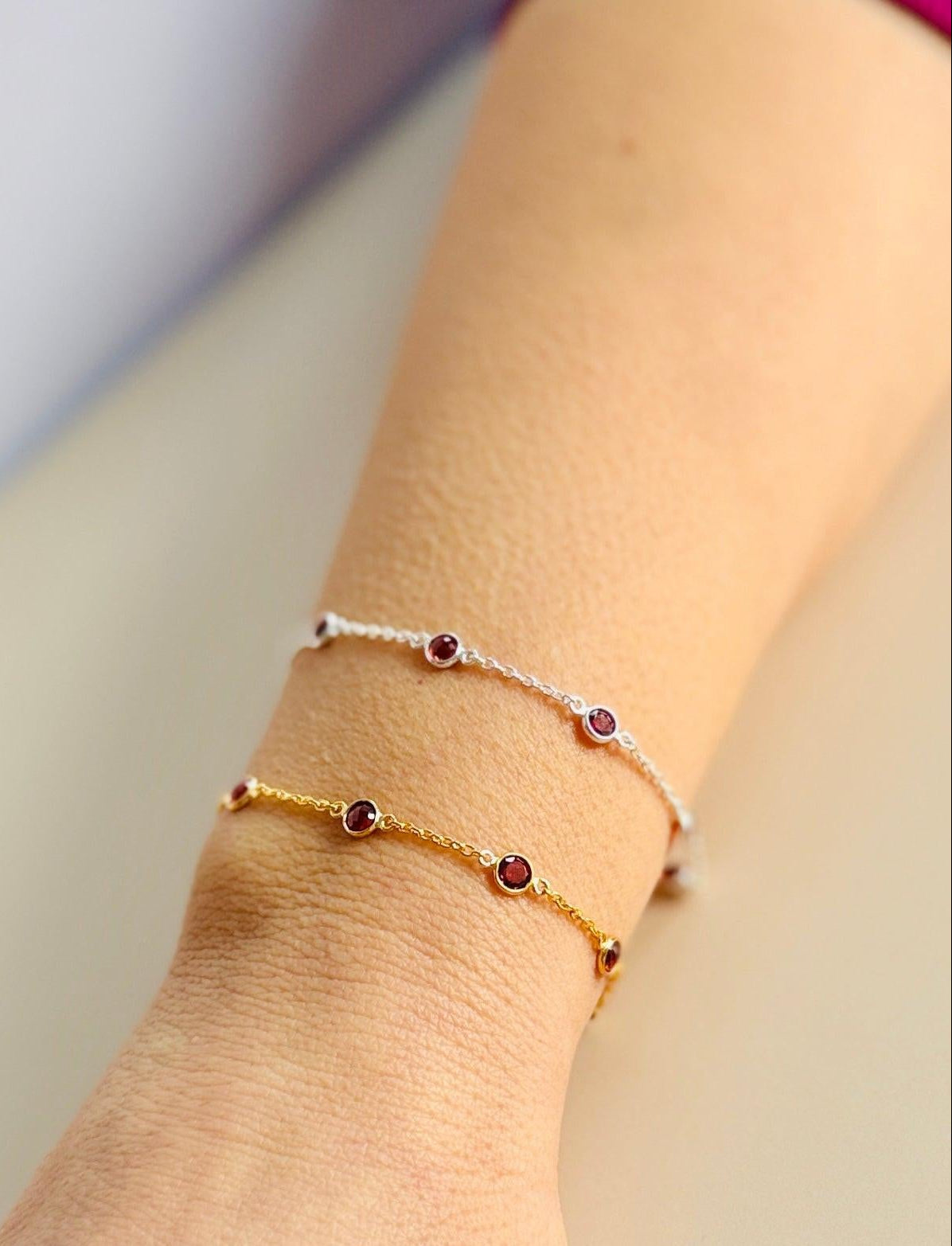 garnet bracelet january birthstone 