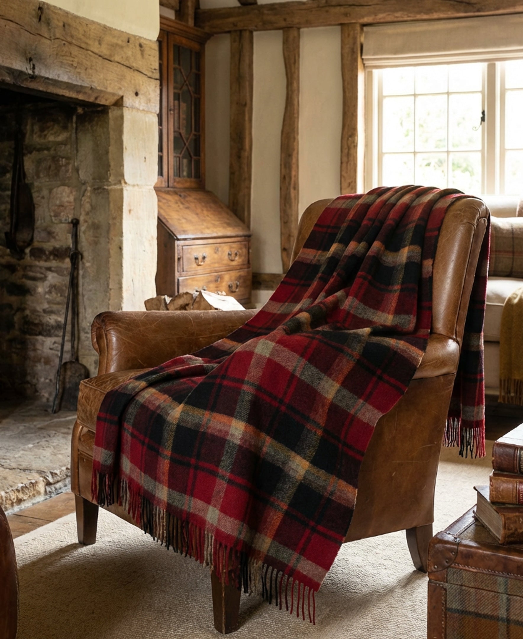 Highland Tweeds Shetland Lambswool Throw (Dark Maple)-Throws and Blankets-[bar code]-Prince of Scots