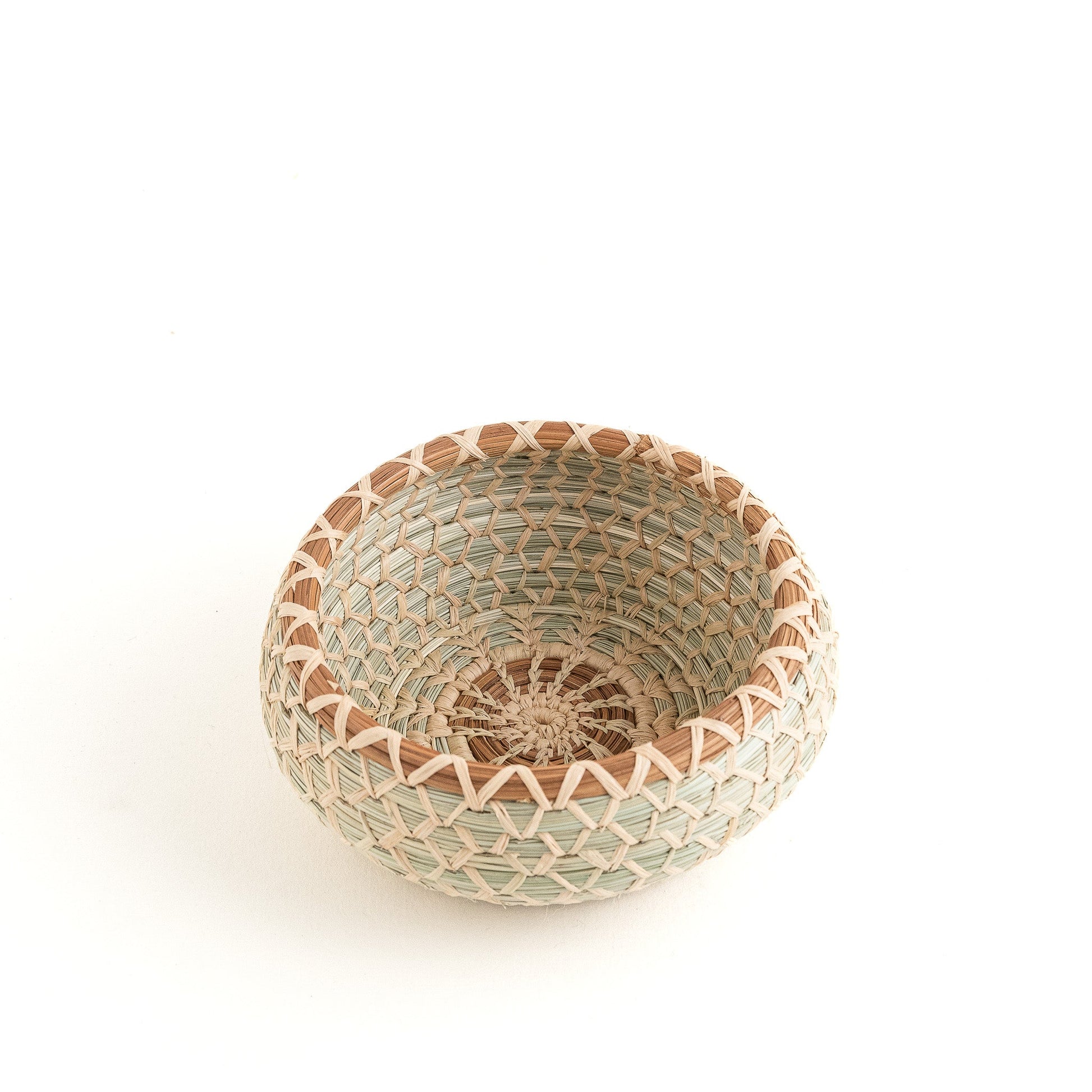 small pajon and raffia bowl basket