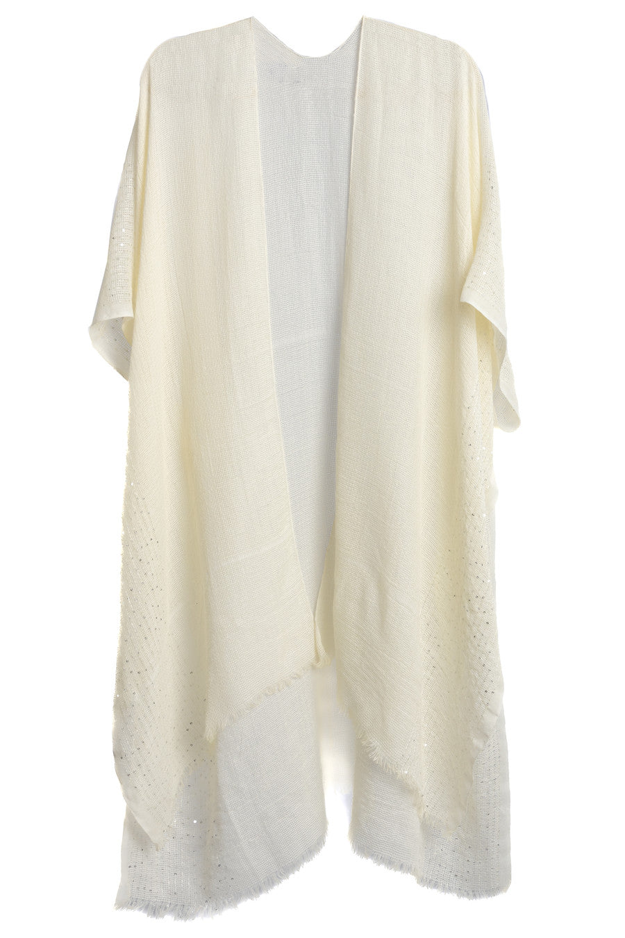 Shimmering Sequin Ruana - Light Yellow