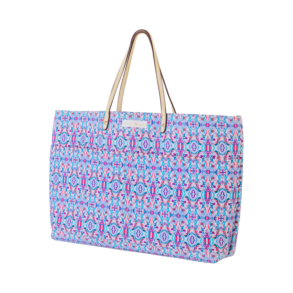 Magenta C Purple Original Canvas Tote with Leather Straps