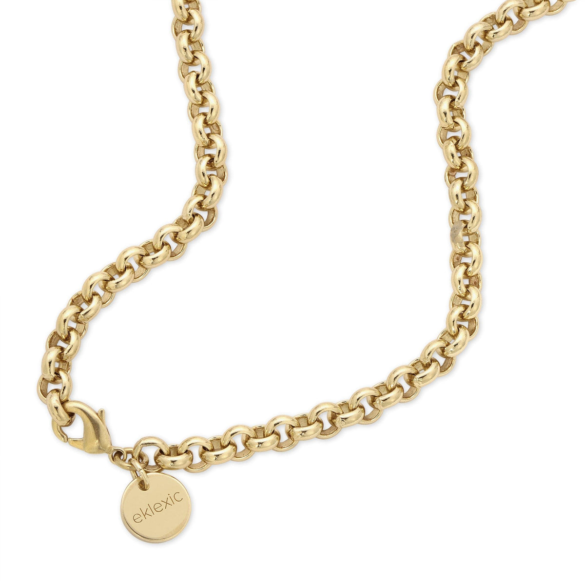 Gold chain necklace with lobster clasp and XL Baroque Pearl Pendant for Micro Royal Chain