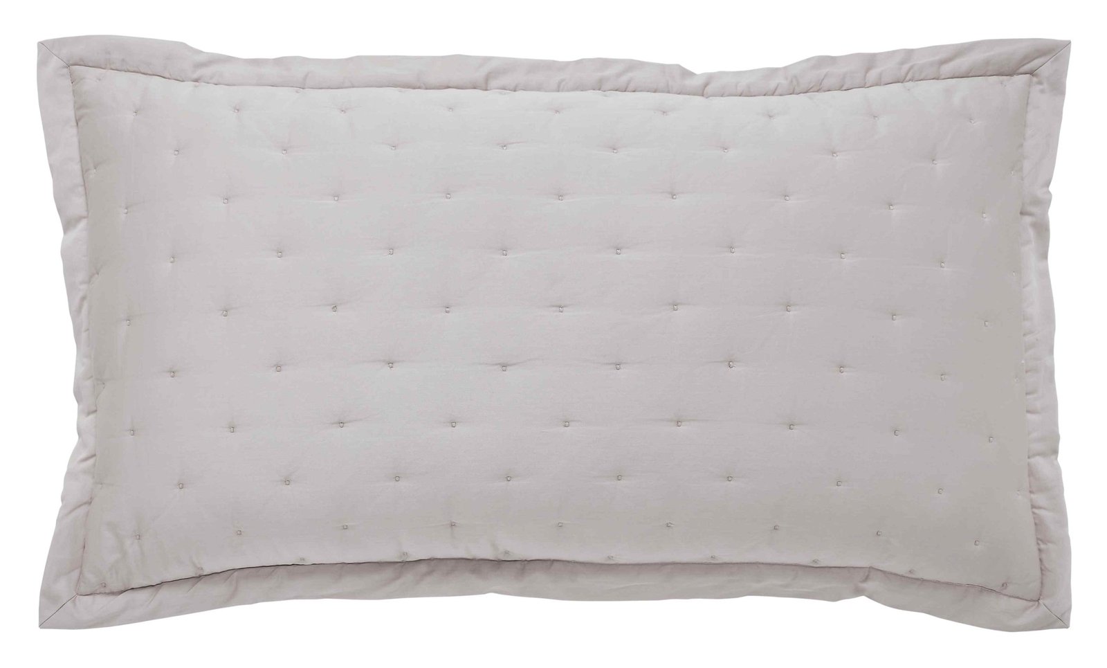 KS-350-2036_1|Elegant light grey quilted pillow sham with intricate stitching, adding a refined touch to modern bedroom bedding.