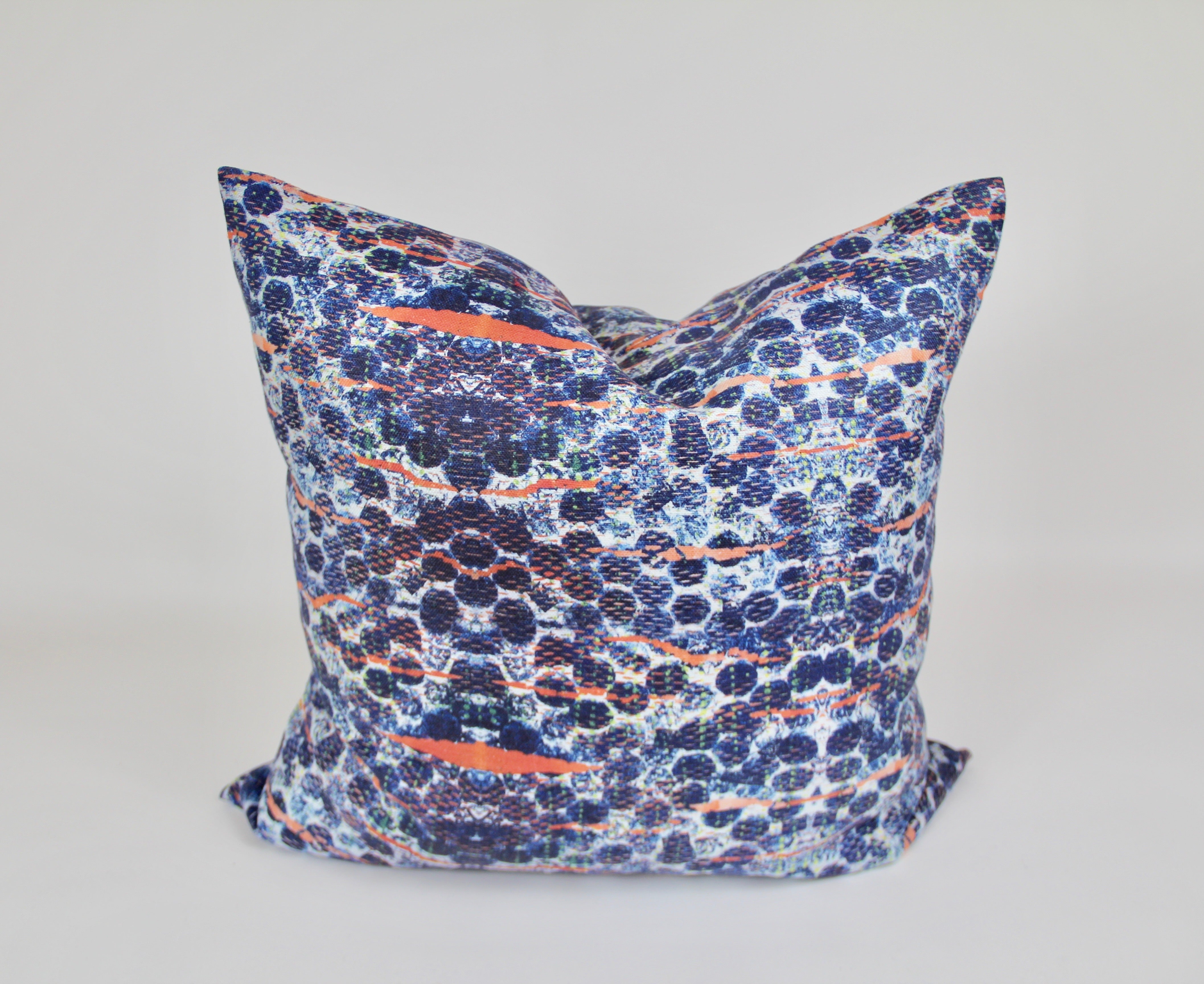 Blue Bubbles Velvet Pillow