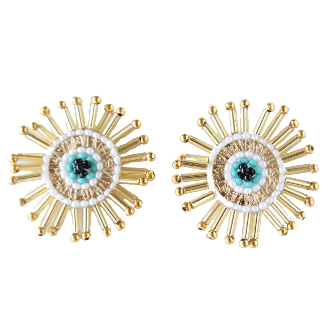Burst Earring White
