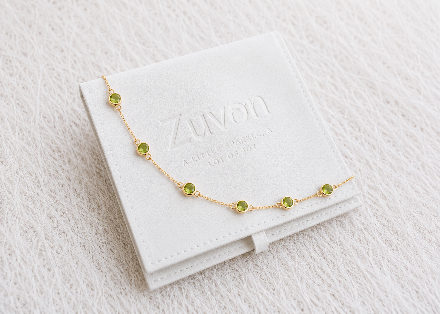 Peridot August birthstone bracelet