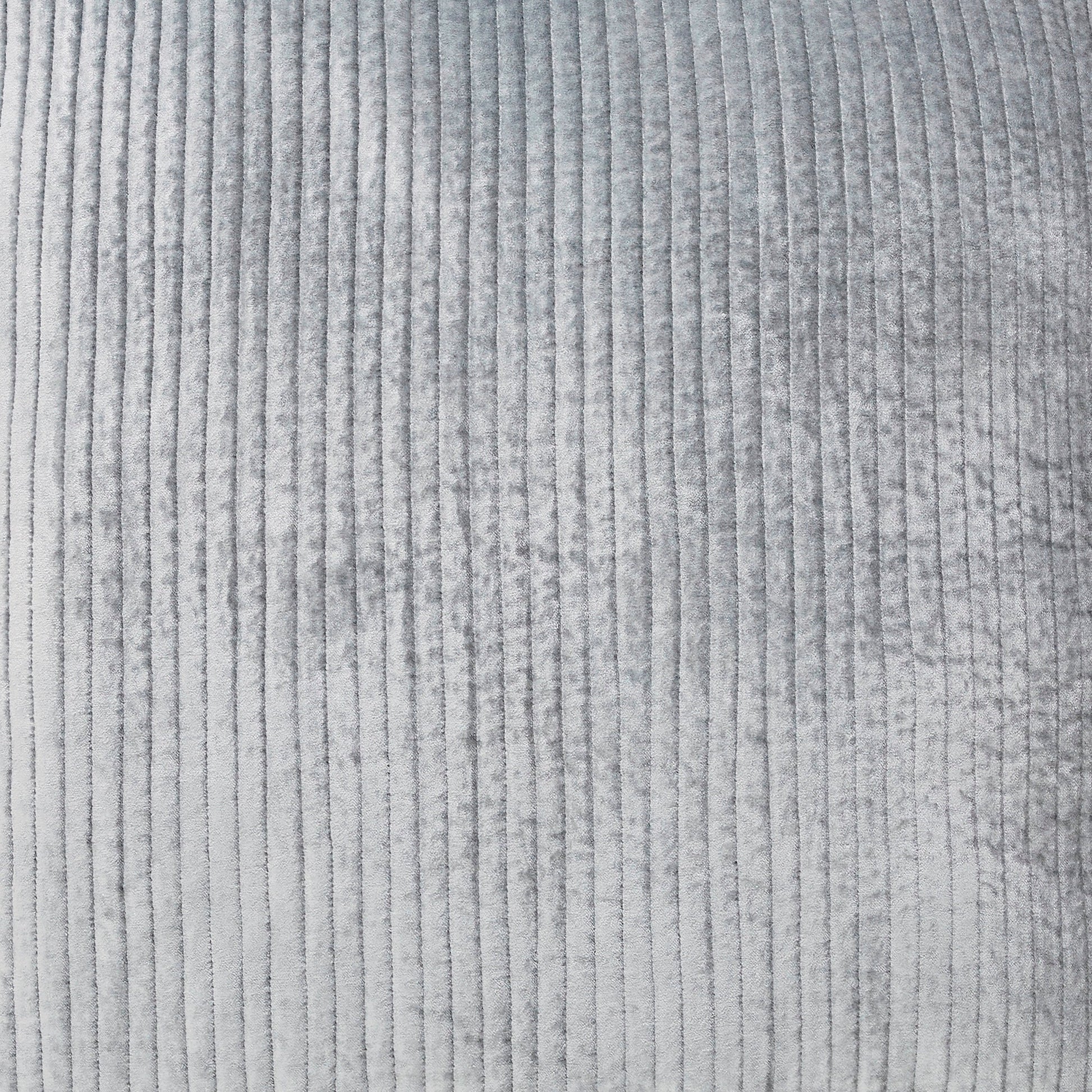 SS-169-2026-LOT1_2|Close-up of luxurious grey quilted coverlet fabric, showcasing its elegant vertical ribbed texture details.