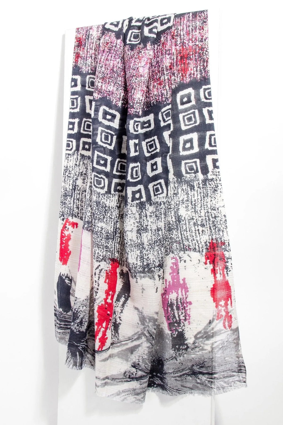 Patched Over Scarf - Gray