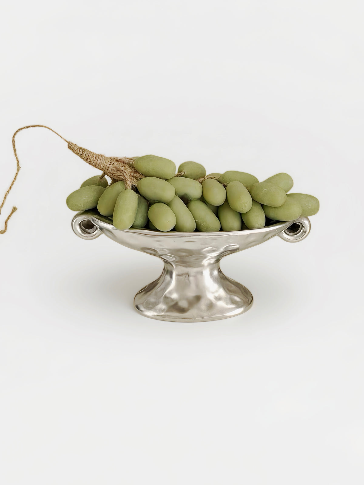 Retro Silver Footed Decorative Ceramic Tray