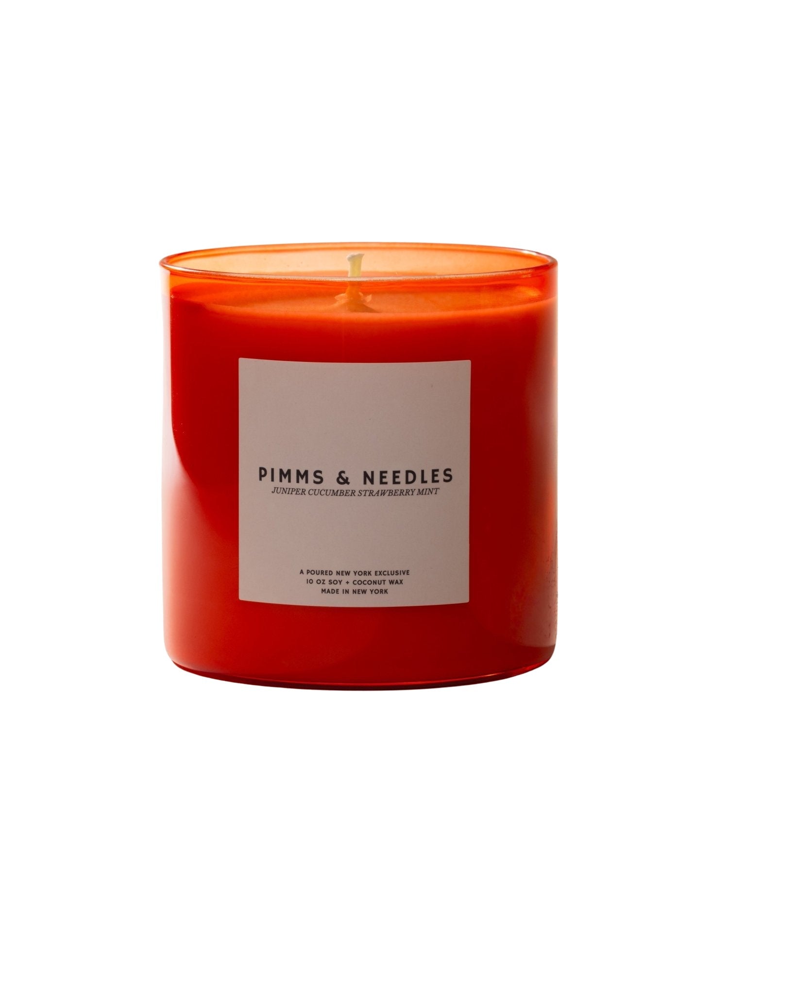 Poured New York 'Pimms & Needles' red candle and matching box