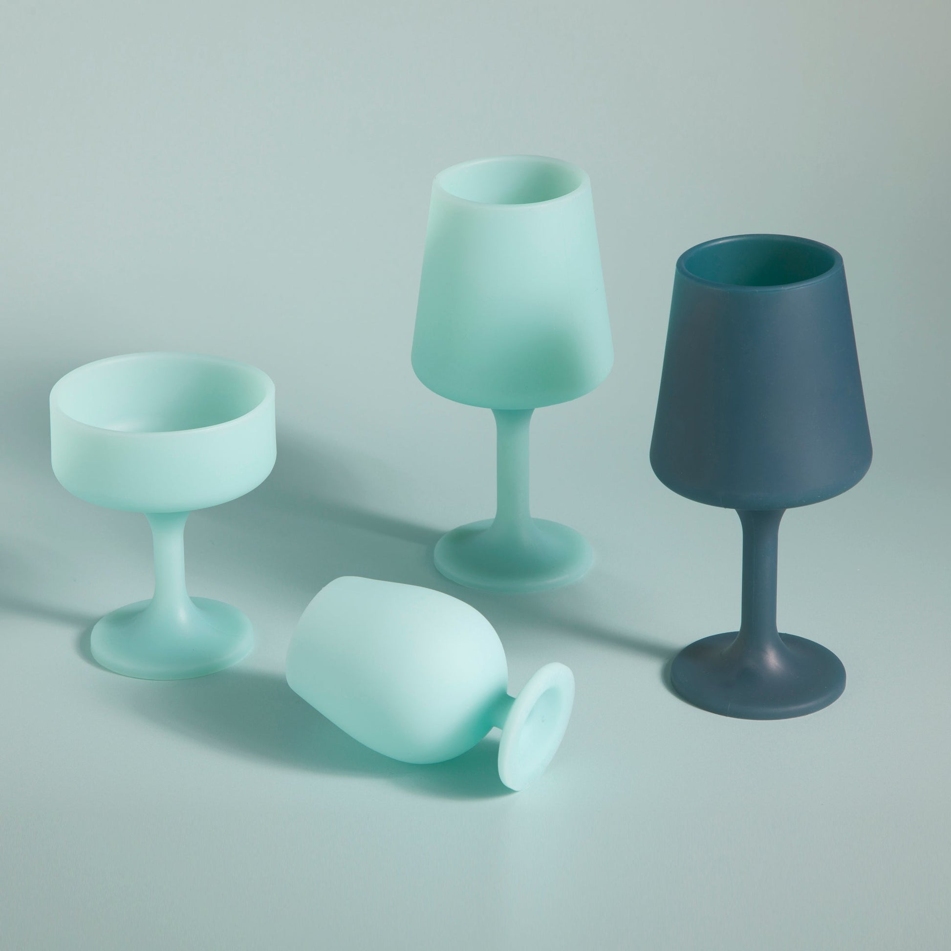 mist + ink | stemm | silicone unbreakable wine glasses - porter green | style + sustainability