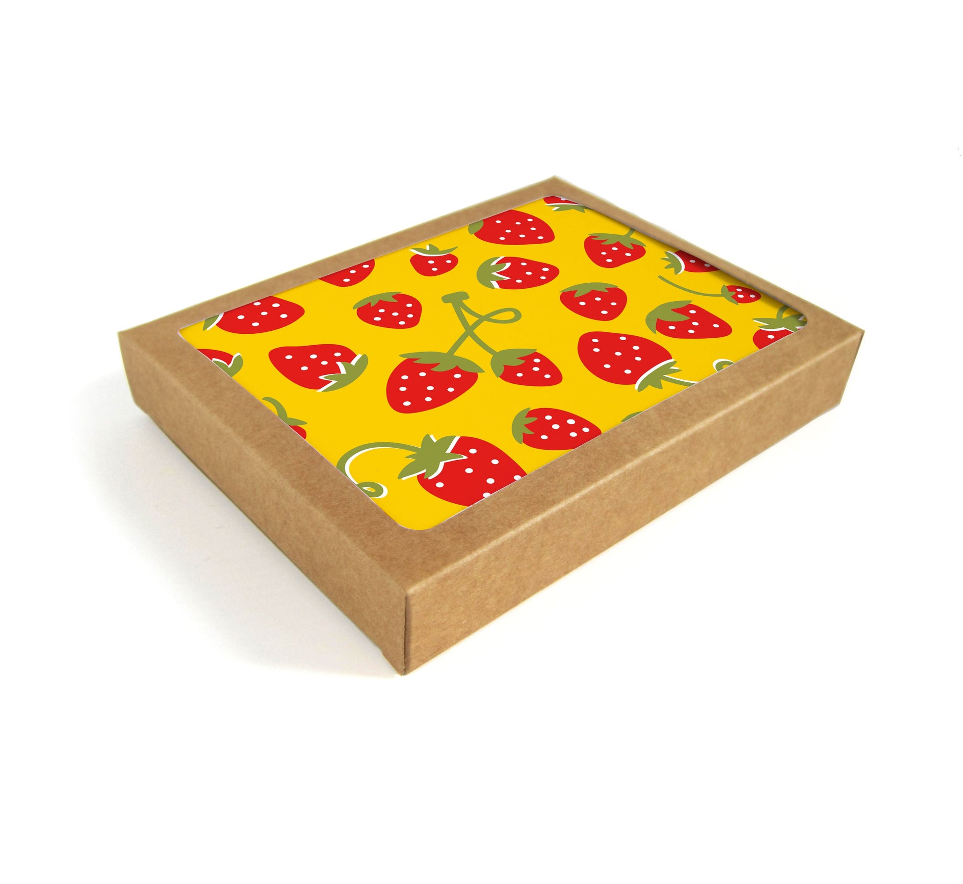Packaged set of 8 NMWA strawberry design cards
