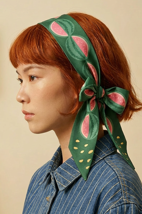 Watermelon Twilly Ribbon Scarf